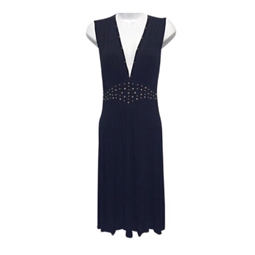 Anthro Ella Moss Studded Black Dress